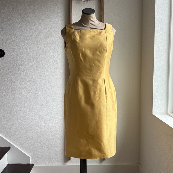 Oscar de La Renta Vintage Runway Banana Yellow Sheath Dress Sz: 10